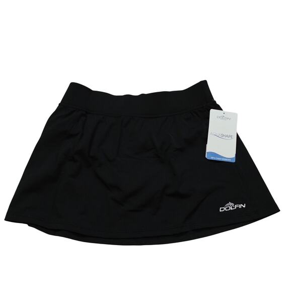 Dolfin Dresses & Skirts - NWT Dolfin Womens Aqua Shape A-Line Skort Elastic Waist Tennis Black Size S